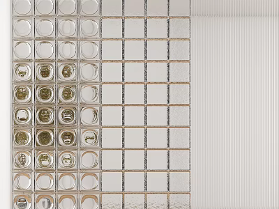 Modern Decorative Partition Featuring Circular Holes Square Grid And Vertical Stripes Pattern Design 3d model