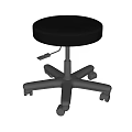 Black Adjustable Swivel Stools With Rolling Wheels And Ergonomic Design 3d model