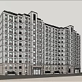 Modern Residential District Simple Multi-storey House 3d model