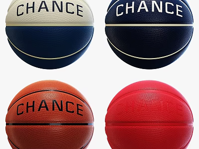 Sports Equipment Colorful Basketballs with CHANCE Logo in Different Colors for Games 3d model