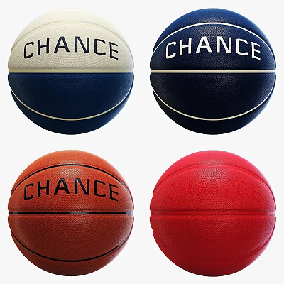 Sports Equipment Colorful Basketballs with CHANCE Logo in Different Colors for Games 3d model