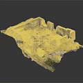 Ancient Ruins Model Scene With Stone Walls Steps And Grass Details