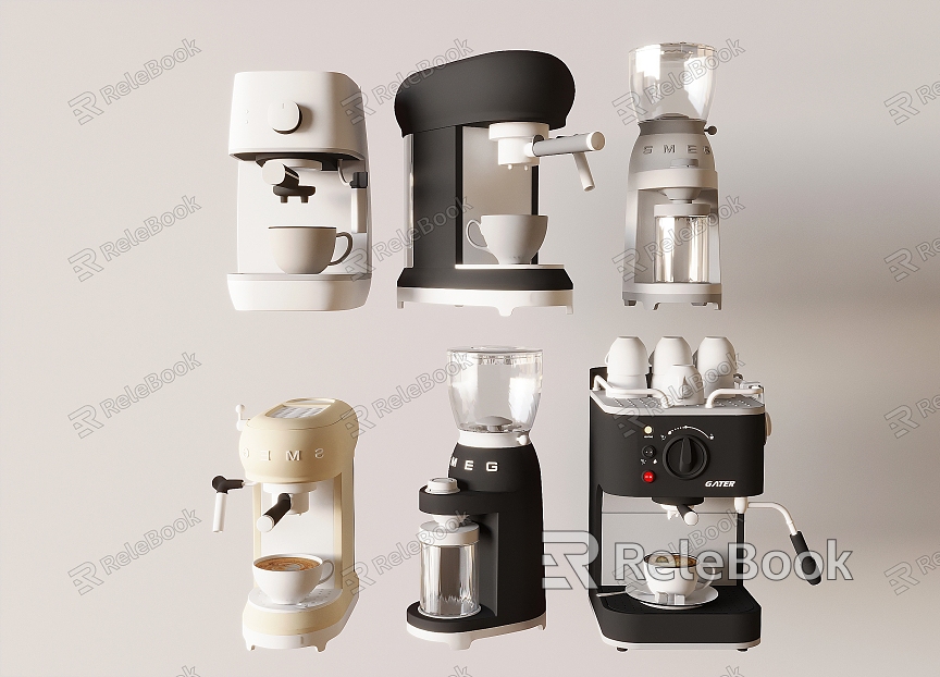 Cream wind coffee machine coffee cup flower coffee model