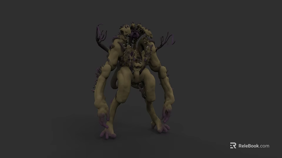 Mythical Aquatic Creature 3D Model With Multiple Limbs Tentacles And Complex Structure 3d model 