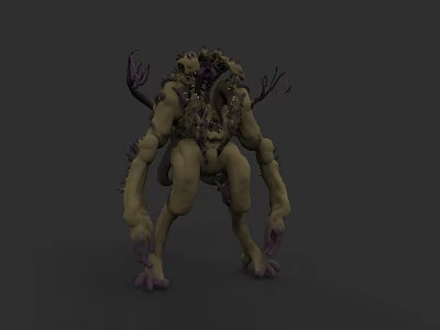 Mythical Aquatic Creature 3D Model With Multiple Limbs Tentacles And Complex Structure 3d model