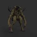 Mythical Aquatic Creature 3D Model With Multiple Limbs Tentacles And Complex Structure