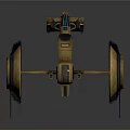 Scifi Mechanical Robot With Brown Black Armored Body And Propulsion Units