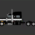 Classic Black And White Heavy Duty Truck With Sleek Cab Design And Reflection 3d model