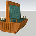 Wooden Public Chair With Green Seats Two Seats And Central Divider Design