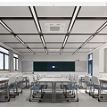 Modern Classroom School Standard Classroom 3d model