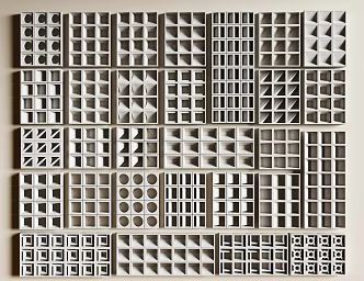 Modern cement brick cement brick partition 3d model