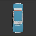 Blue Classic Sedan Shiny Exterior Design With Reflection On Dark Background