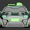 Green Sporty Modified Car With Neon Accents Spoiler And White Wheels