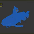 Orange Spotted Fish with Large Head and Unique Fins on Dark Background with Reflective Surface