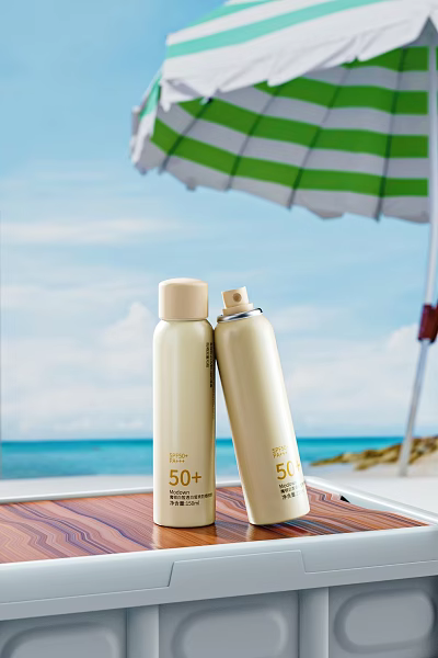 Luxurious Sun Protection Spray Bottles With SPF 50 Plus For Beach Use 3d model