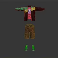 Stylish Colorful Jacket With Red Shirt Brown Cargo Shorts And Gray Sneakers