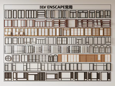 Various Casement Windows Styles and Designs for 3D Enscape Projects 3d model