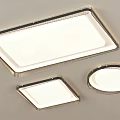 Modern LED Ceiling Lights With Rectangular And Round Shapes Metal Frame Design