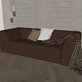 Leather double sofa 3d model