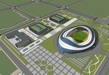 modern stadium building stadium 3d model