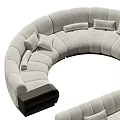 Modern Light Gray Fabric Sofas Including Curved L Shaped And Modular Designs With Ottoman 3d model