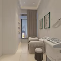 Modern Meitu Shi Specialty Store Interior Featuring Marble Reception Counter Display Shelves And Paint Products