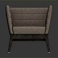 Contemporary Brown Upholstered Armchair With Sleek Stitched Details And Sturdy Wooden Legs