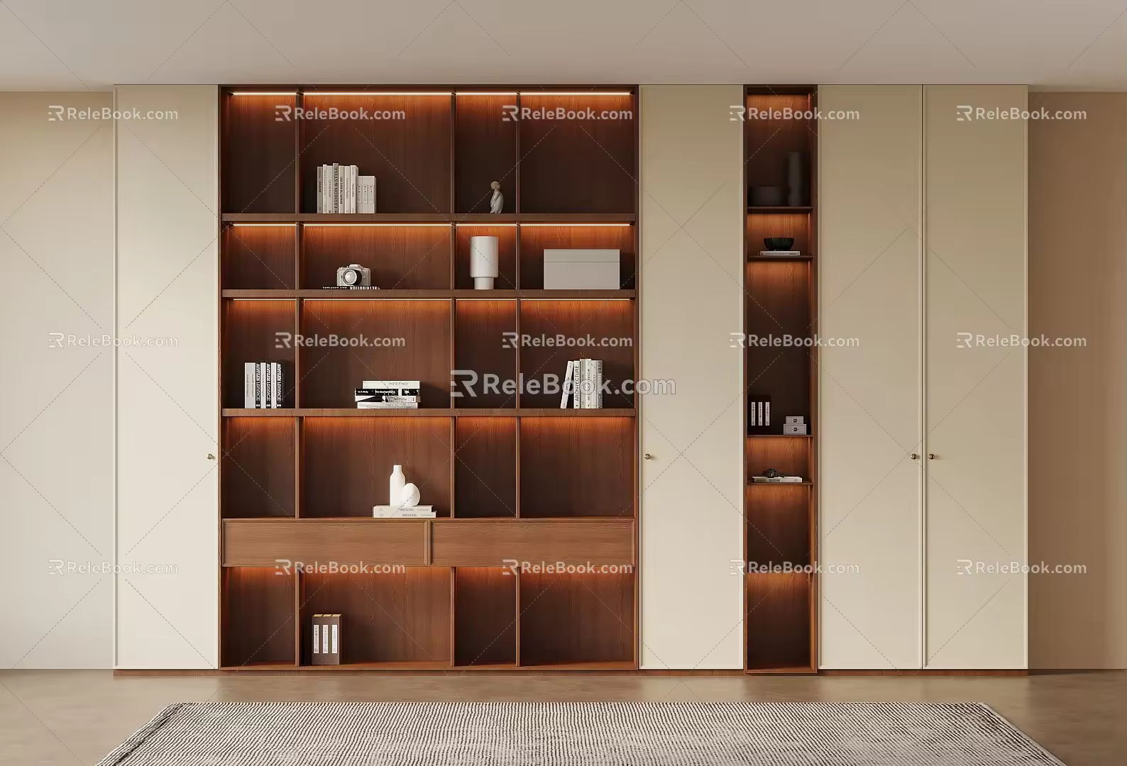 Middle Style Bookcase 3d model
