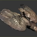 Detailed Brown Eagle Sculpture With Spread Wings Perched On Tree Branch