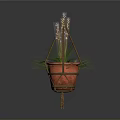 Woven Rope Hanging Planter With Terracotta Pot And Green Plant For Home Living