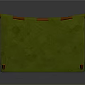 Green Canvas Tent Structure With Wooden Support Poles And Green Fabric