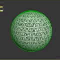 Modern White Spherical Decorative Object With Geometric Triangular Grid Pattern 3d model