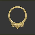 Elegant Gold Ring With Intricate Floral Carvings And Ornate Decorative Details