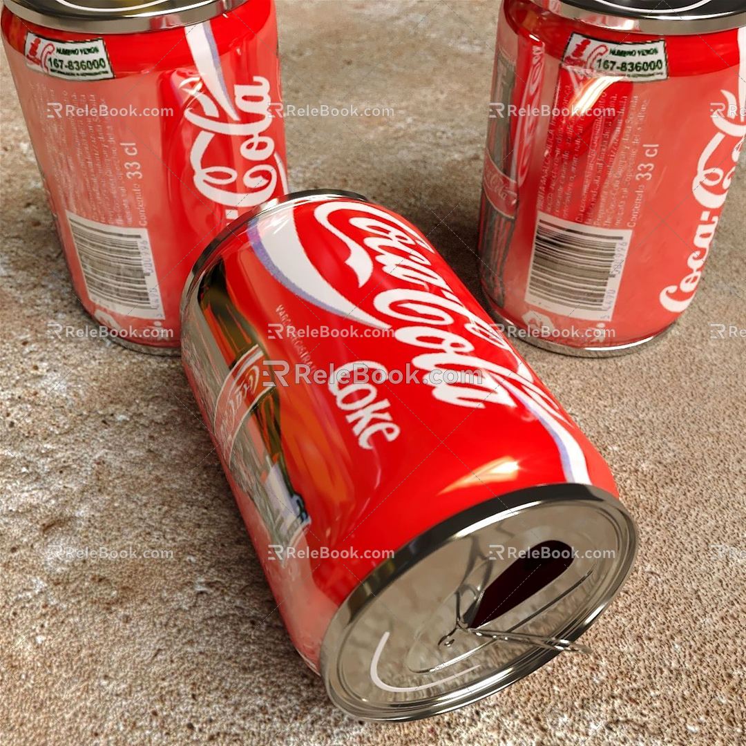 Modern cans Coca-Cola cans model