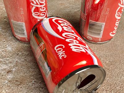 Modern cans Coca-Cola cans model