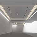 Modern Interior Ceiling Design With Recessed LED Lighting And Smooth Lines 3d model