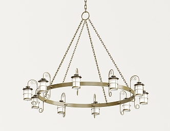 Metal chandelier 3d model