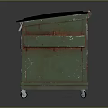 Rustic Green Wheeled Trash Bin With Black Lid For Household Supplies