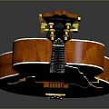 Elegant Acoustic Guitar with Glossy Brown Red Gradient Wooden Body for Daily Use
