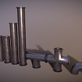 Industrial pipe, valve, pipe hardware, iron pipe, steel pipe 3d model