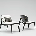 Modern Design Accent Chairs With White Cushion Black Frame And Geometric Pattern Pillow