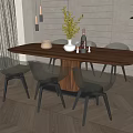 Dining table and chair combination 3d model