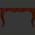Red Coffee Table In Classic Style With Intricate Carved Surface And Elegant Curved Legs