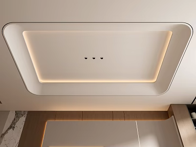 Modern Home Ceiling Design With Recessed Lighting And Smooth White Surface 3d model