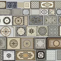 Various Decorative Floor Tiles With Ornate Patterns Geometric Designs And Shapes 3d model