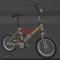 Kids Bicycle With Red And Silver Frame Black Seat White Tires And Orange Patterns