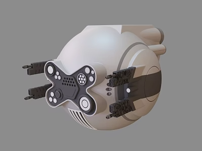 Smart Machine With Spherical Body Multiple Mechanical Arms And Control Buttons 3d model