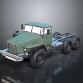 Green Military Style Heavy Duty Truck Chassis With Six Wheels And Off Road Design
