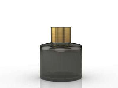 Black Glass Bottle With Golden Cap Modern Decorative Container Design 3d model