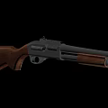 Classic Bolt Action Rifle With Wooden Stock And Black Metal Barrel
